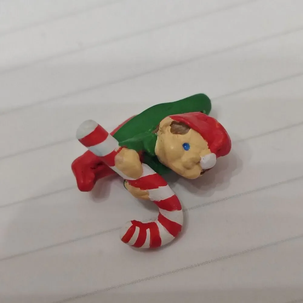 VTG Hallmark Candy Cane Elf 1988 Miniature-Elf Loves His Candy Canes Ornament